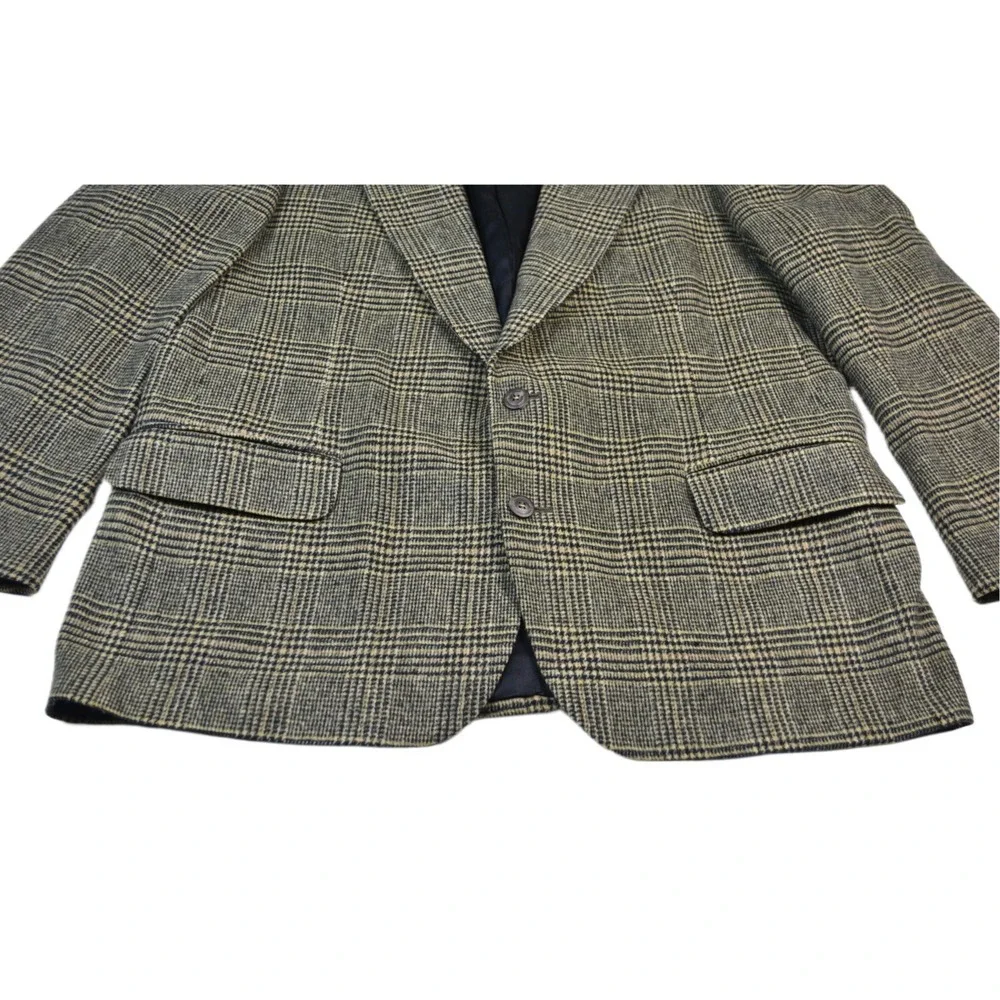 ROBERT STOCK mens brown black camel hair SOFT sport coat suit jacket blazer 44 R